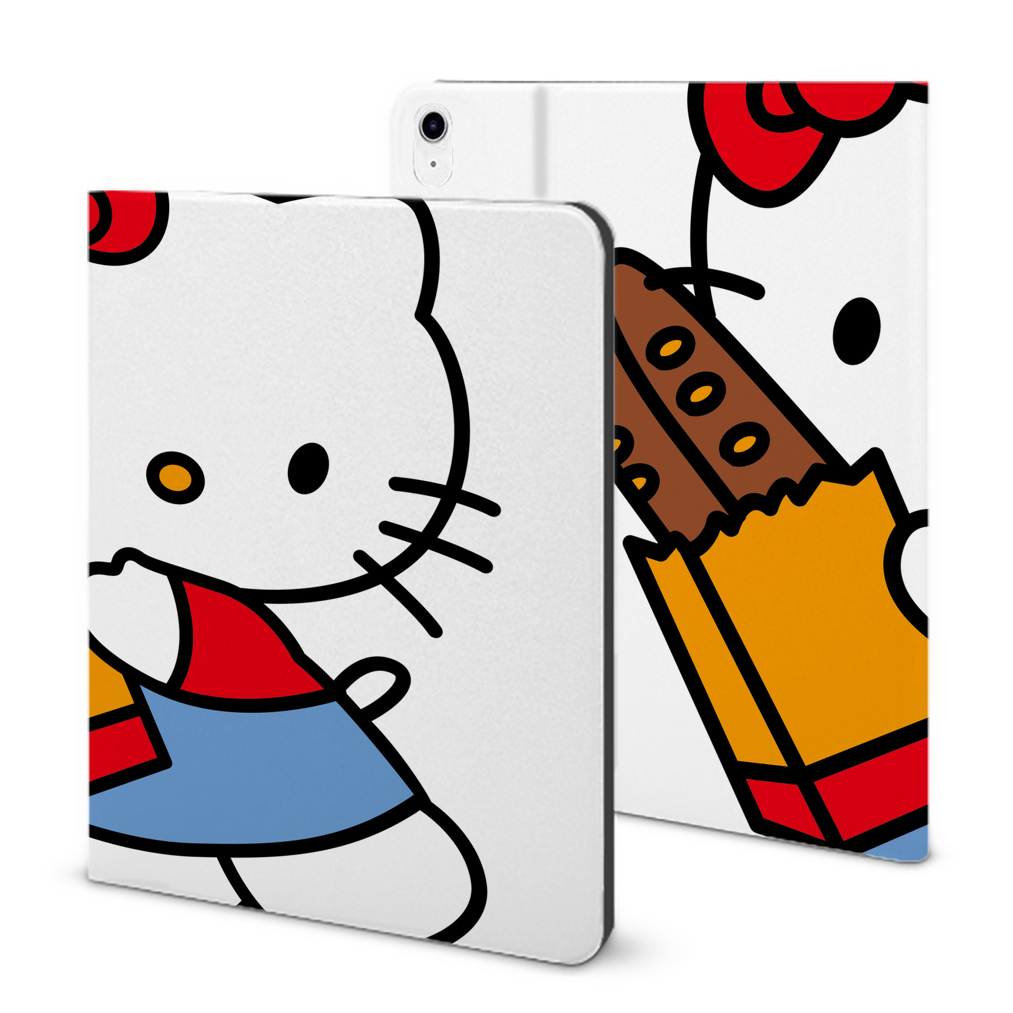（画像用） Hello Kitty ハローキティ IPad ケース ブック型 PUレザー TPU 耐衝撃 軽量 薄型 ペン収納なし 全面保護 IPad 各モデル対応